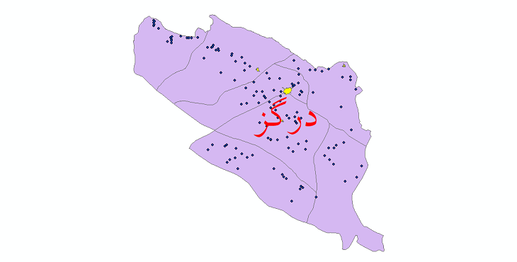 نقشه شهرستان درگز